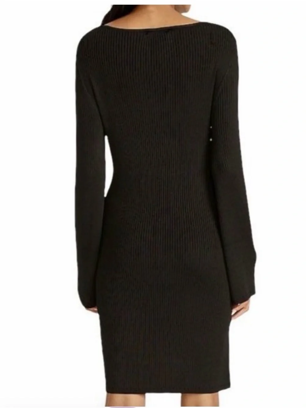 J. Crew NWOT square neck ribbed dress black small